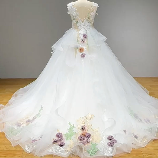 Enchanted Garden Floral Princess Wedding Dress