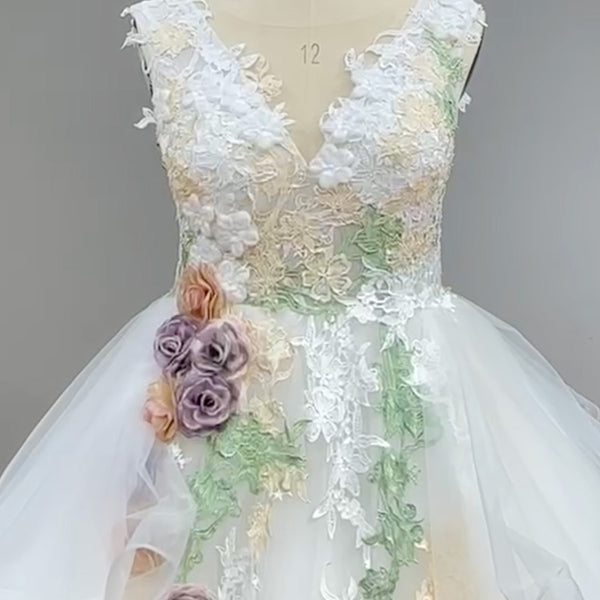 Enchanted Garden Floral Princess Wedding Dress