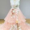 Enchanted Blossom Fairytale Couture Bridal Gown with 3D Flowers